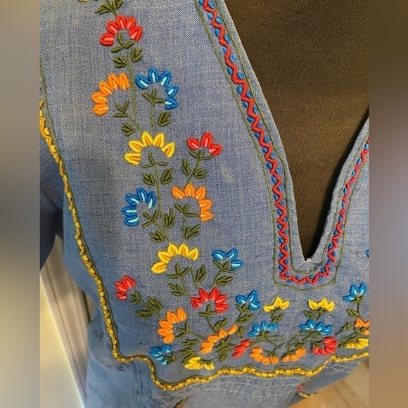 Vintage handmade crewel work boho dress small - Picture 2 of 6